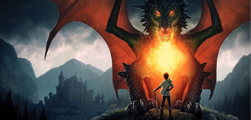 Dragon and Knight — Red, Dramatic