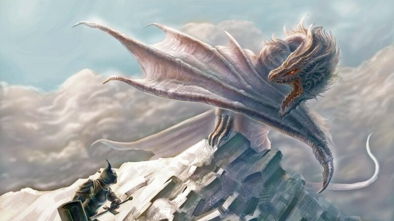 Dragon and Knight — White