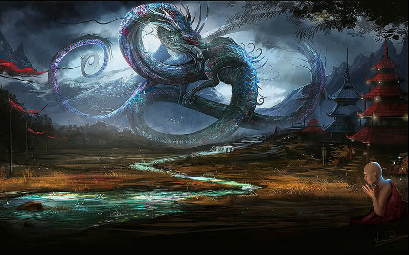 Dragon and Monk