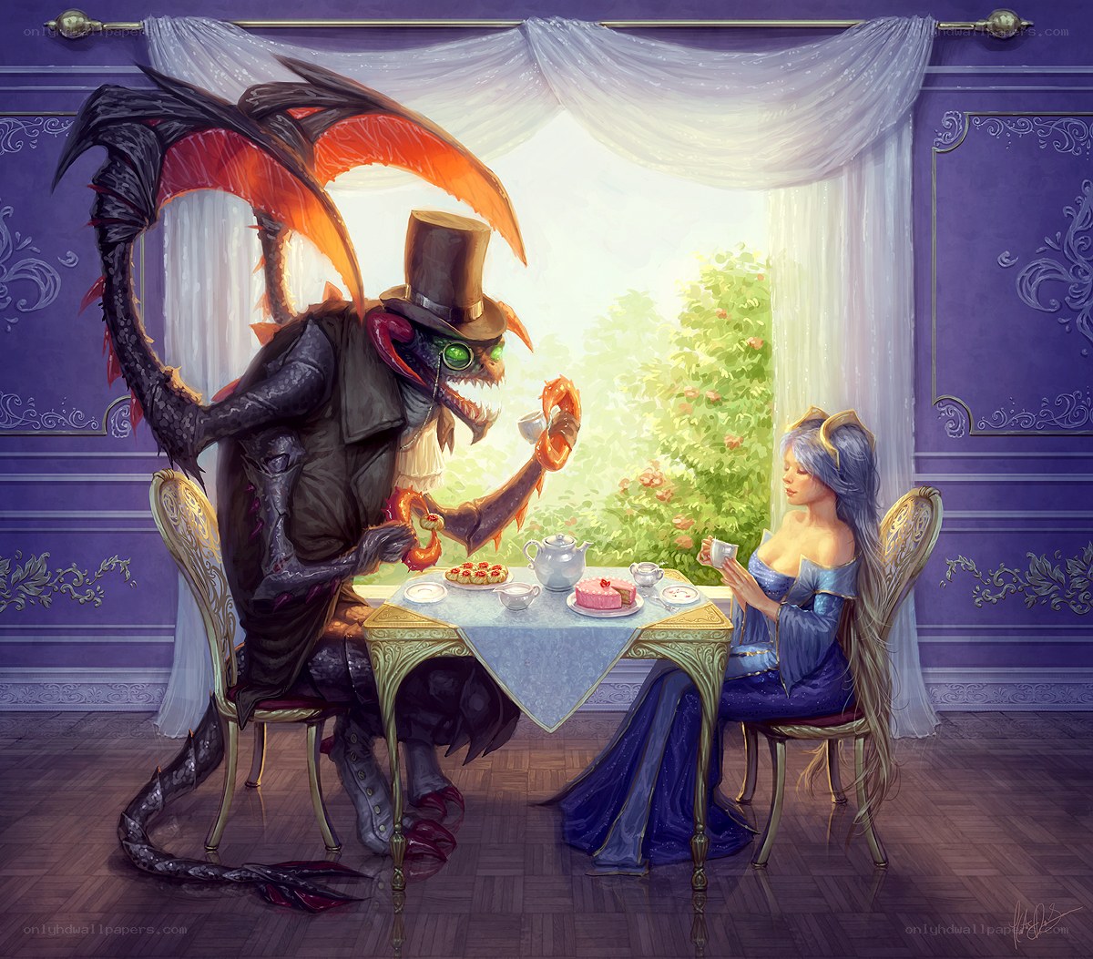 Dragon and princess tea party