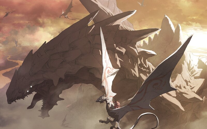 Dragon and Rider — Brown