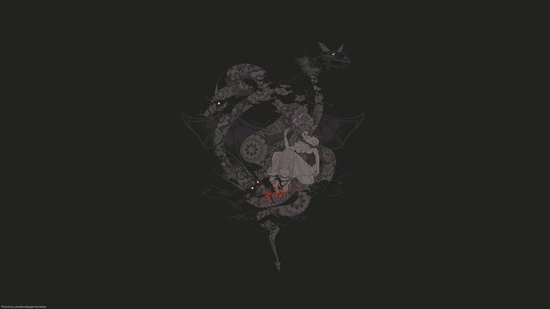 Dragon and Rider Illustration — Black