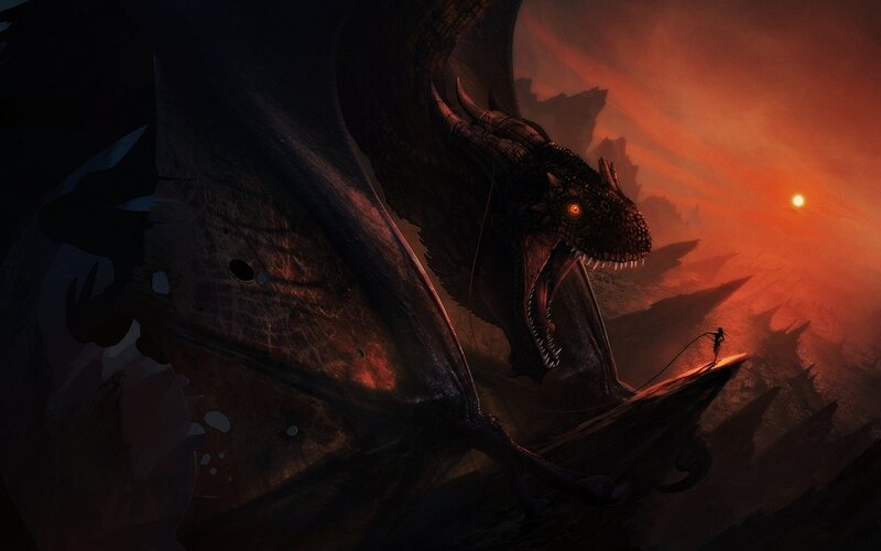 Dragon and Rider — Red