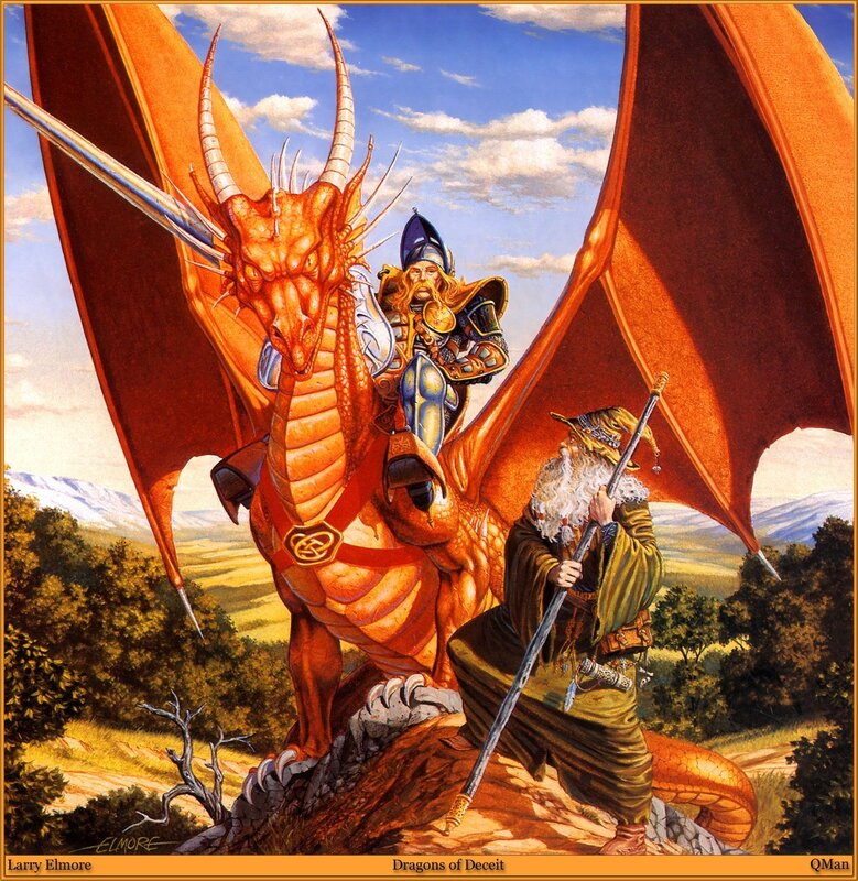 Dragon and Riders on a Hill