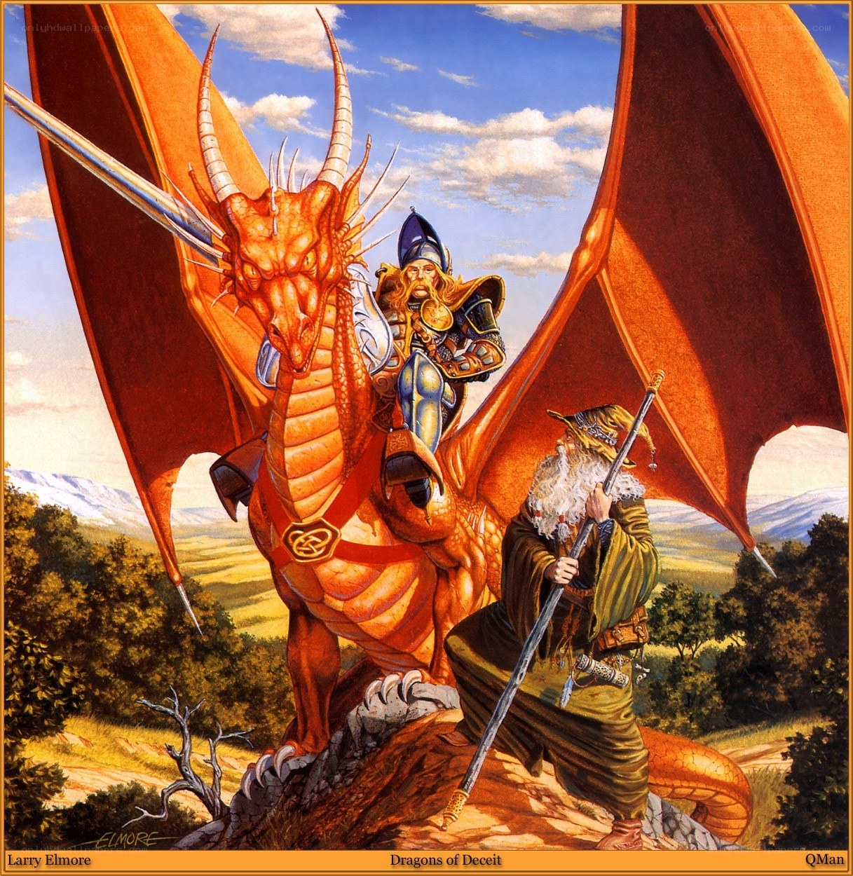 Dragon and Riders on a Hill