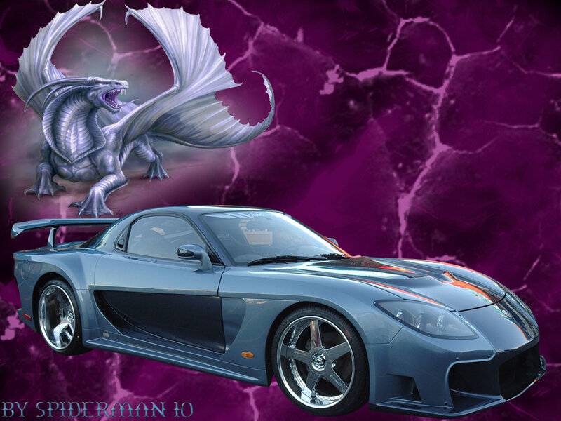 Dragon and sports car