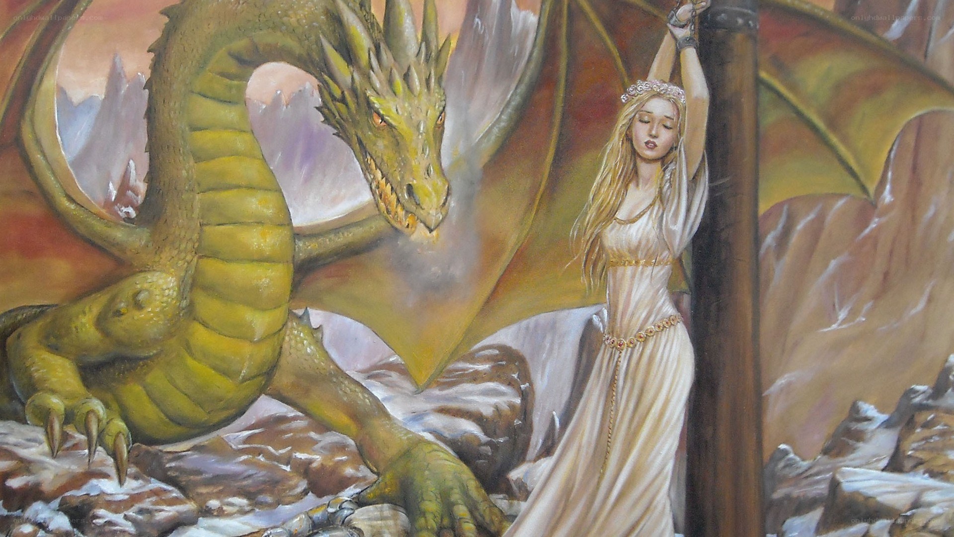 Dragon and the captive maiden