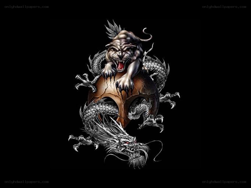 dragon and tiger tattoo design
