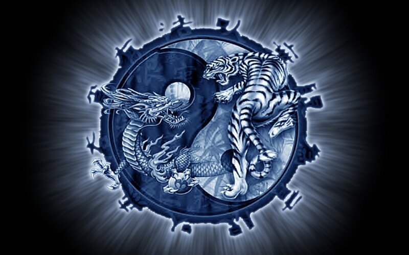 Dragon and Tiger Yin Yang