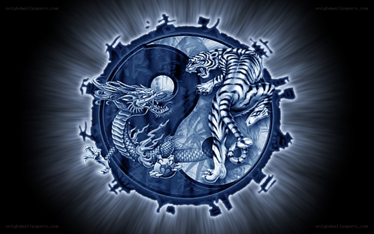 Dragon and Tiger Yin Yang