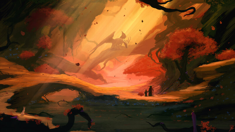 Dragon and Traveler — Orange