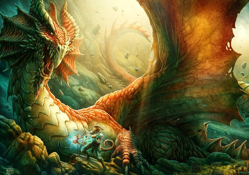 Dragon and Warrior — Green