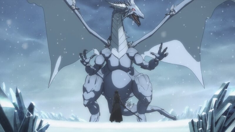 Dragon and Warrior — White, Dramatic, Winter