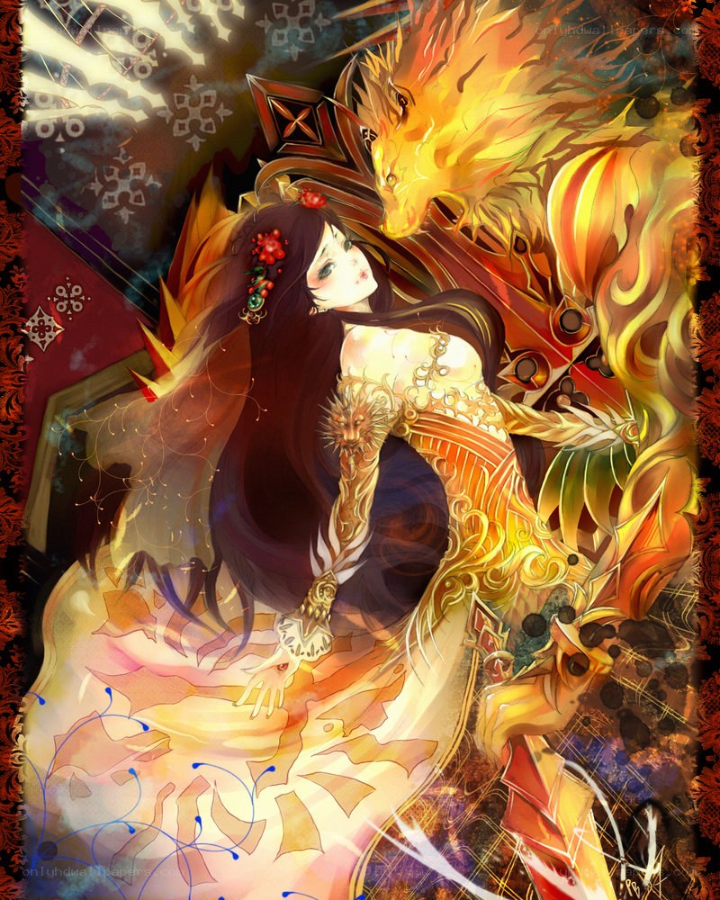 dragon and warrior woman