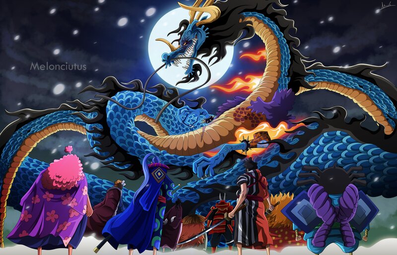 Dragon and Warriors — Blue, Dramatic