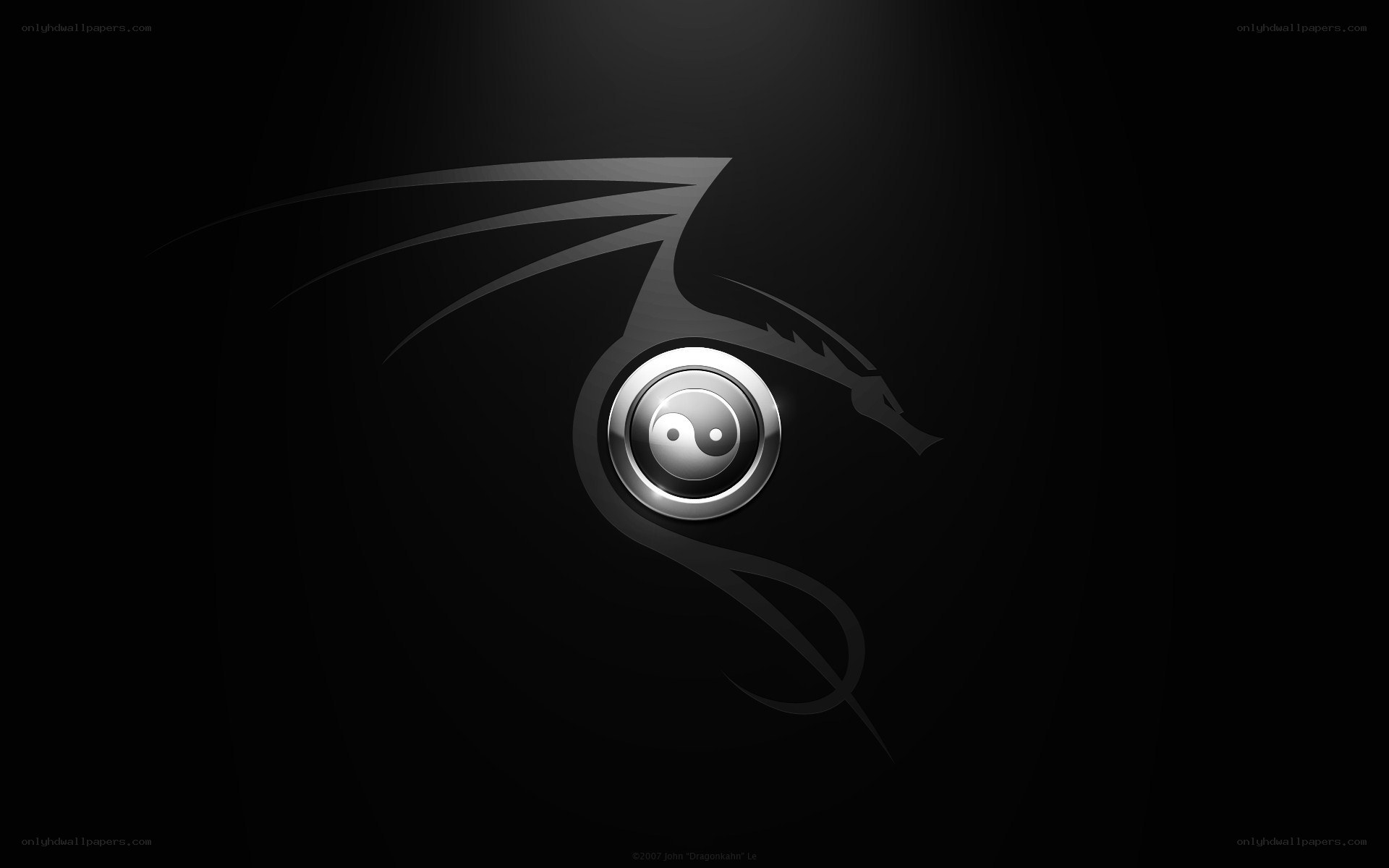 Dragon and yin-yang symbol