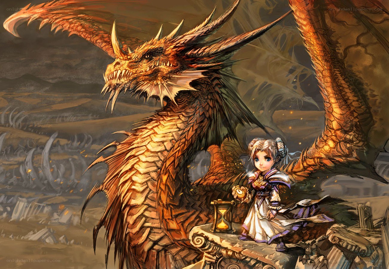 dragon and young warrior