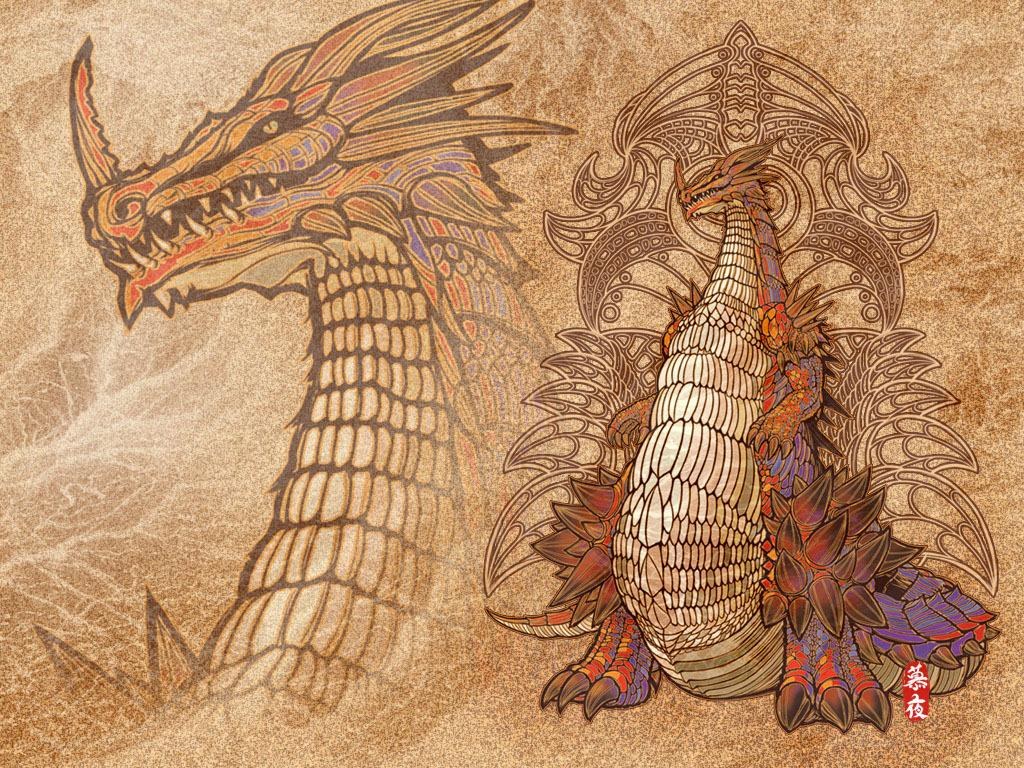 Dragon artwork on parchment