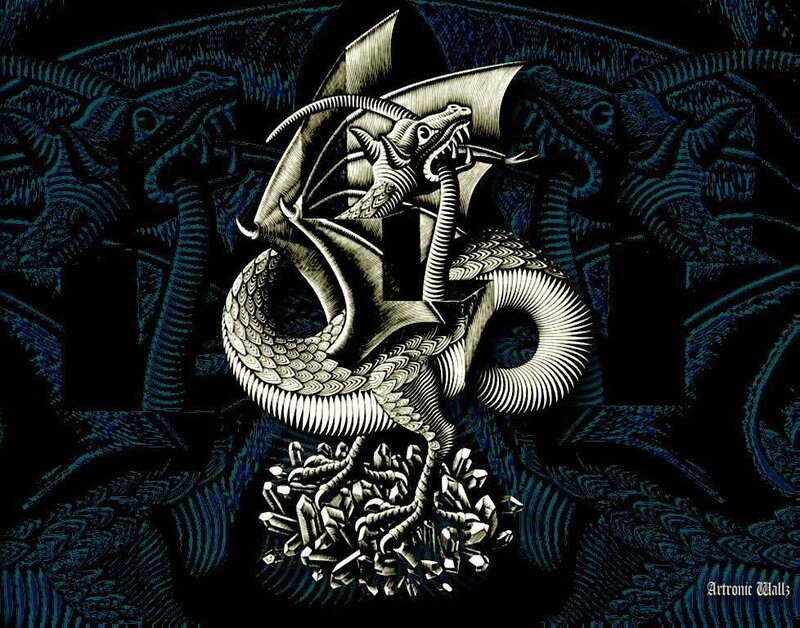 Dragon Artwork with Crystals