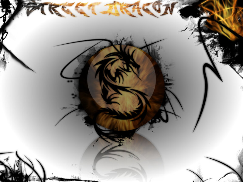 dragon artwork with stylized text