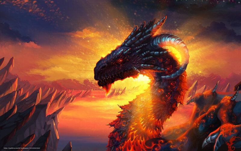 dragon at sunset