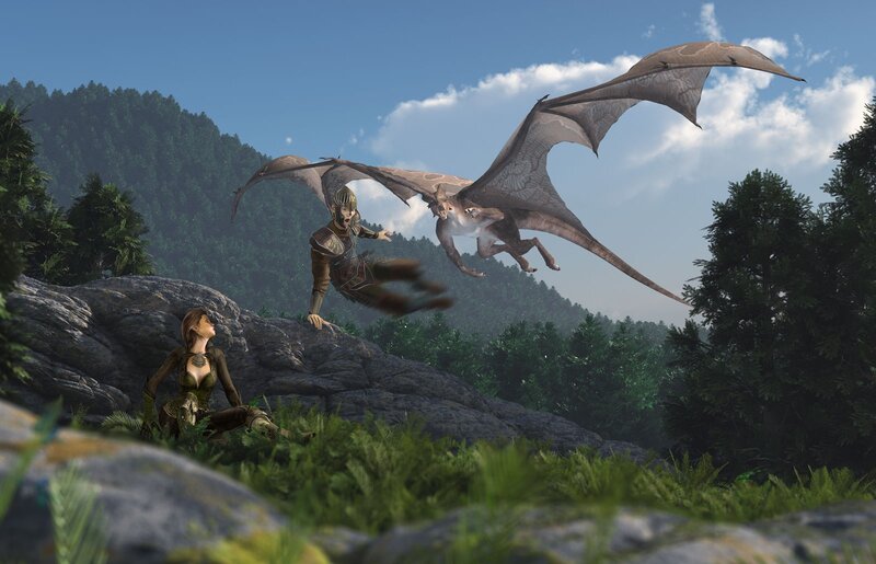 dragon attack in forest