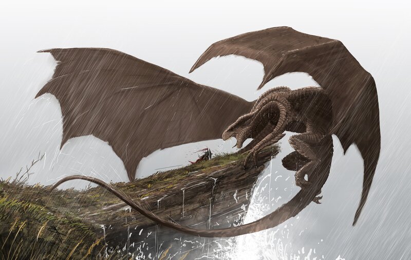 dragon attack in the rain