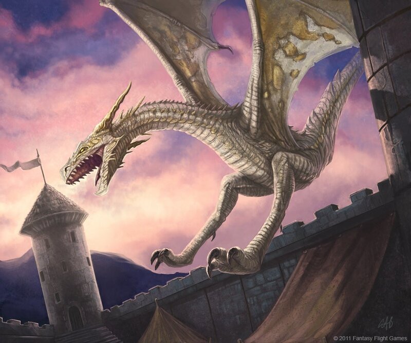 Dragon Attacking Castle — Purple