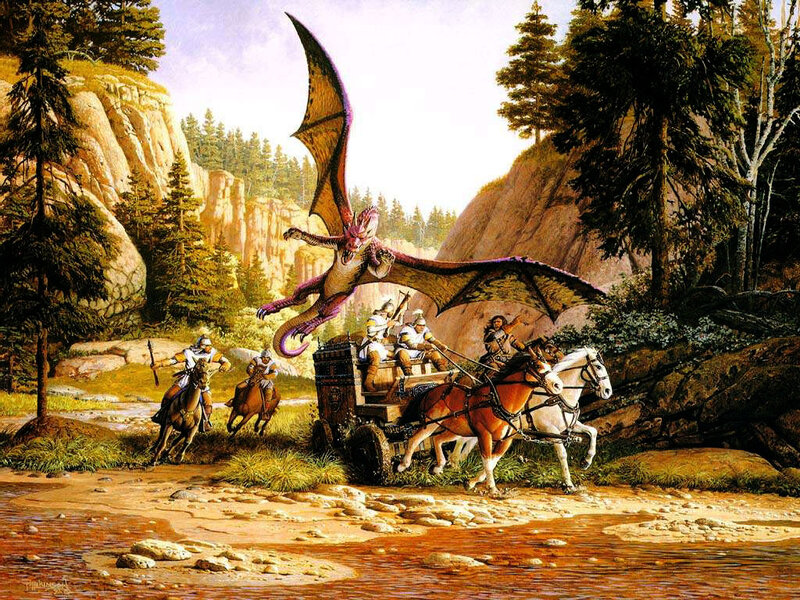 Dragon Attacking Wagon