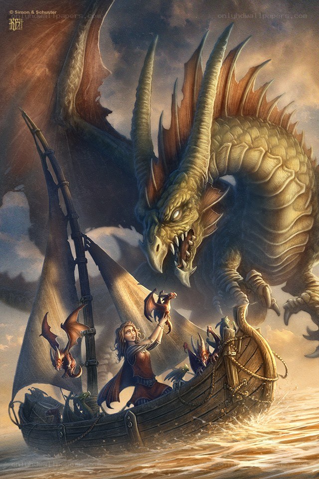 Dragon attacks ship at sea