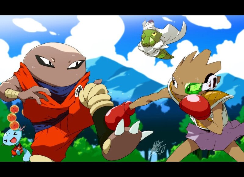 Dragon Ball and Pokémon crossover fight