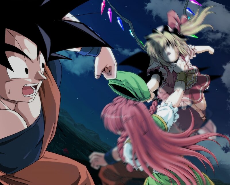Dragon Ball and Touhou characters in battle