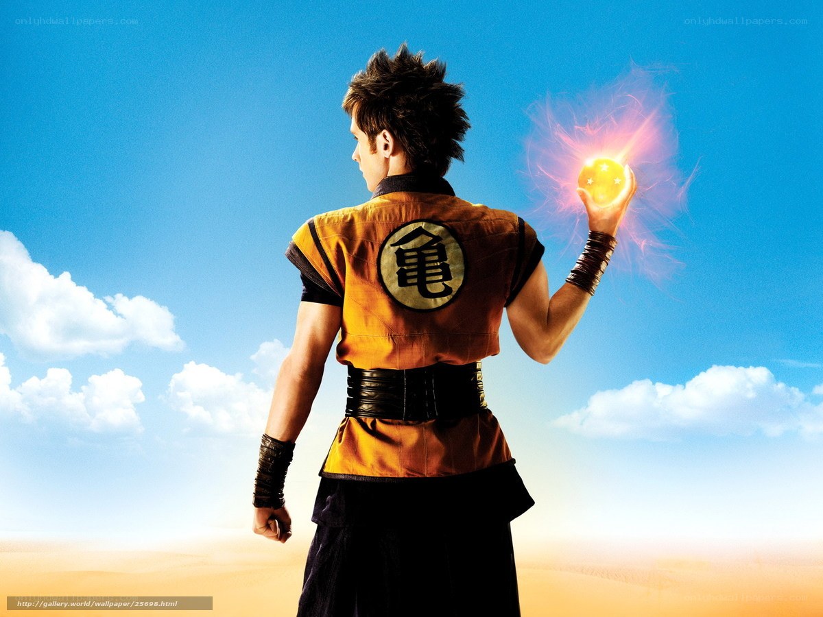 Dragon Ball character holding a dragon ball