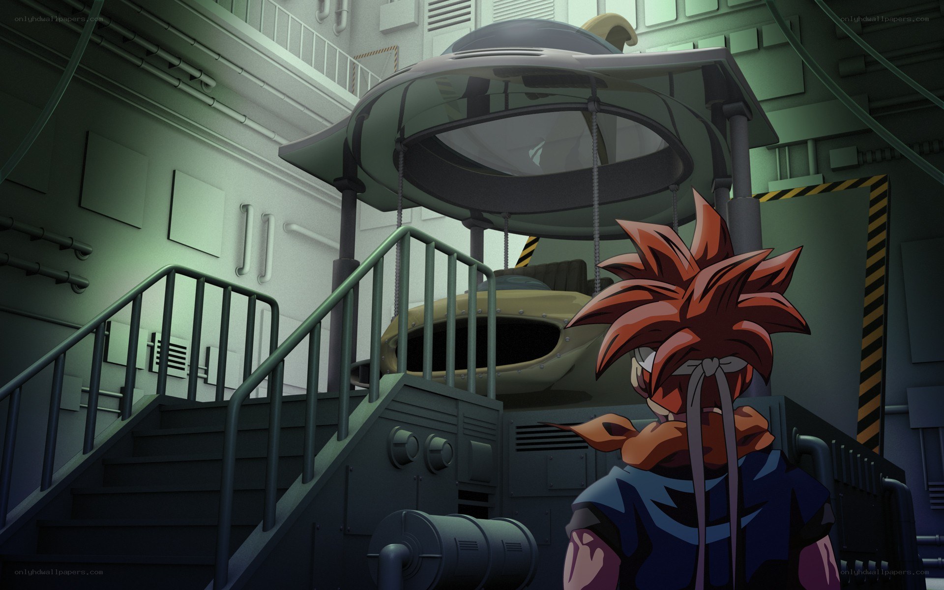 dragon ball character in industrial setting