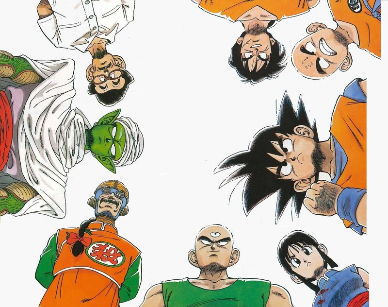 Dragon Ball characters in a circle