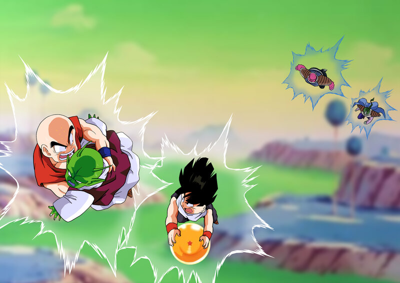 Dragon Ball characters in action