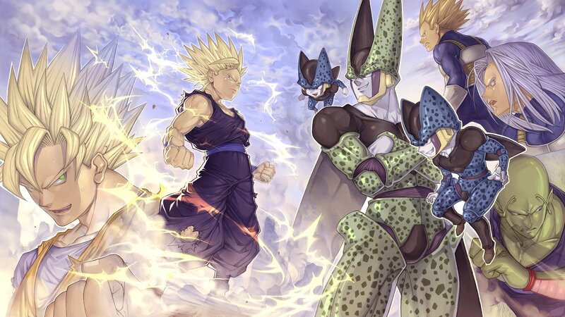 Dragon Ball Characters in Battle — Purple