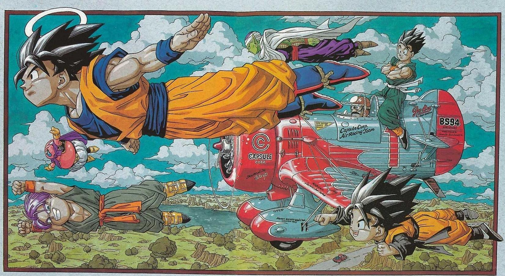 Dragon Ball characters in flight