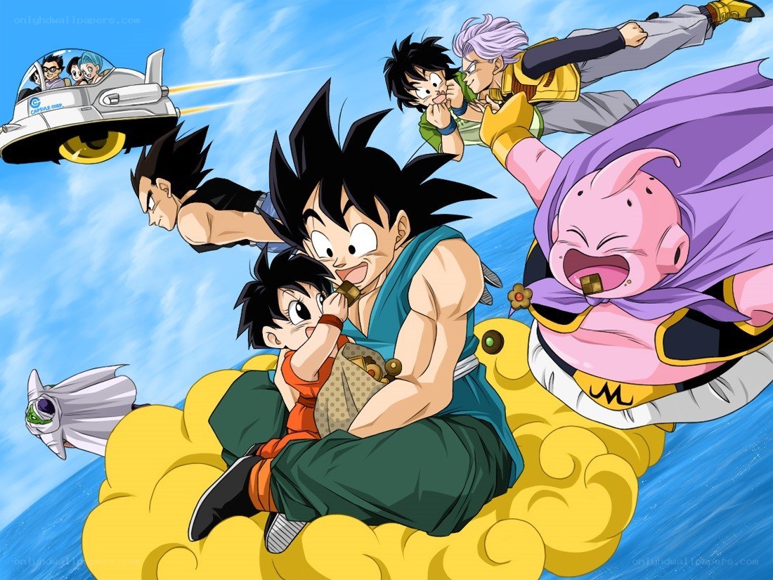 Dragon Ball characters in flight