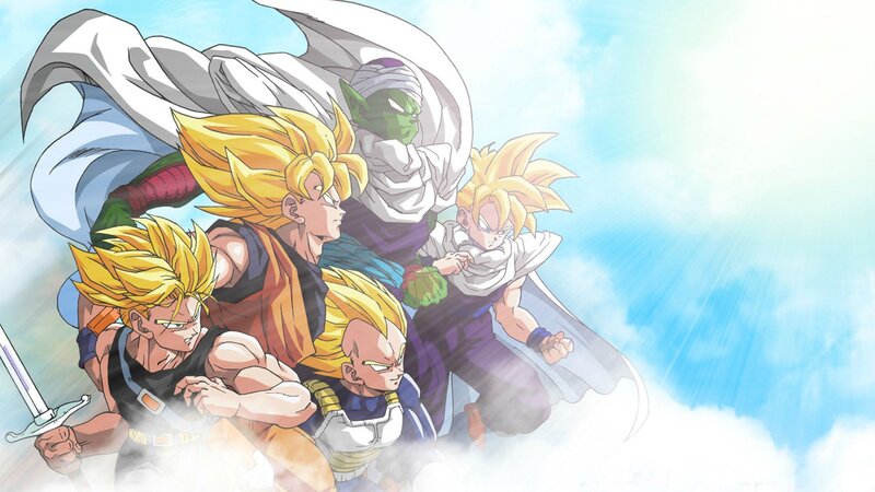 Dragon Ball Characters in Flight — Blue
