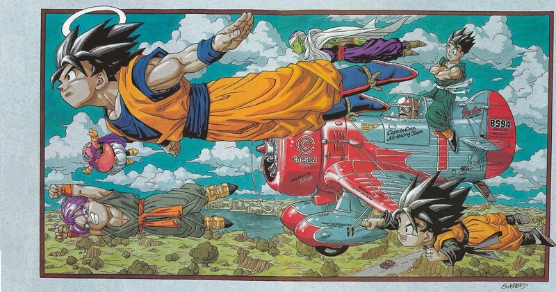 Dragon Ball characters in flight