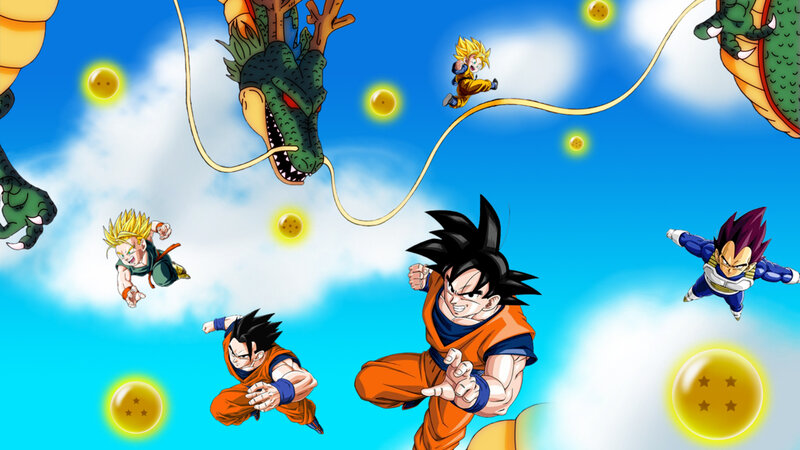 Dragon Ball Characters in Sky — Blue