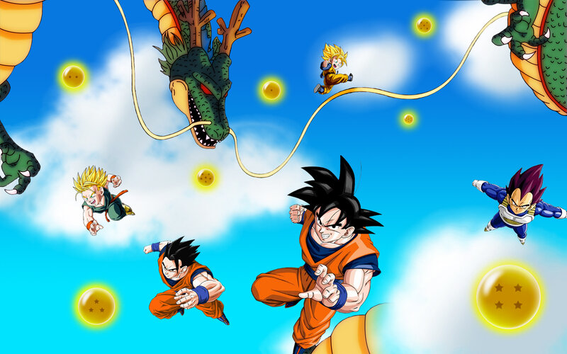 Dragon Ball characters in sky