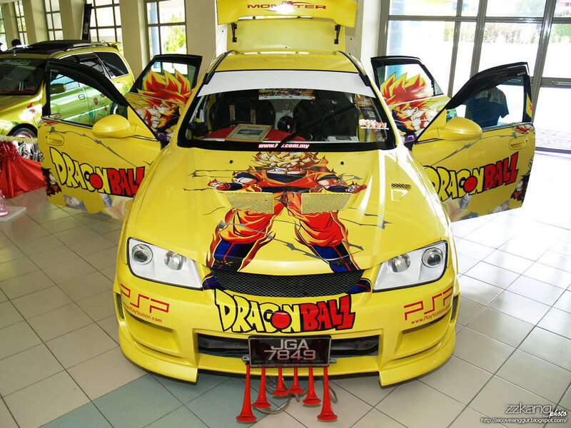 Dragon Ball themed car display