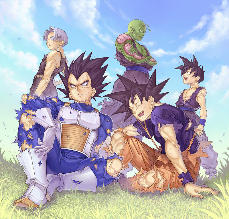 Dragon Ball Z characters after battle