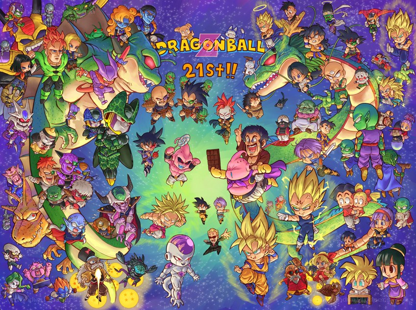 Dragon Ball Z characters collage