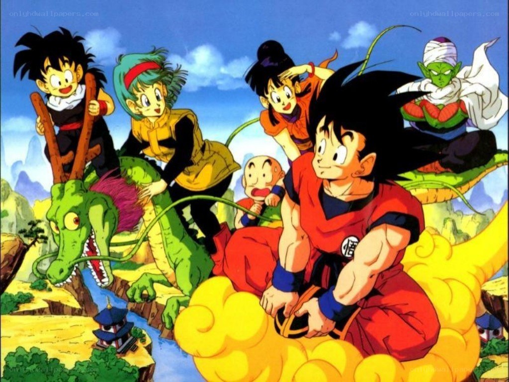 Dragon Ball Z characters on a cloud