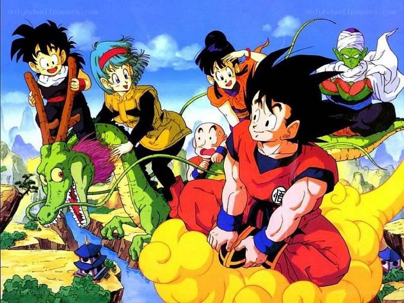 Dragon Ball Z characters on a journey