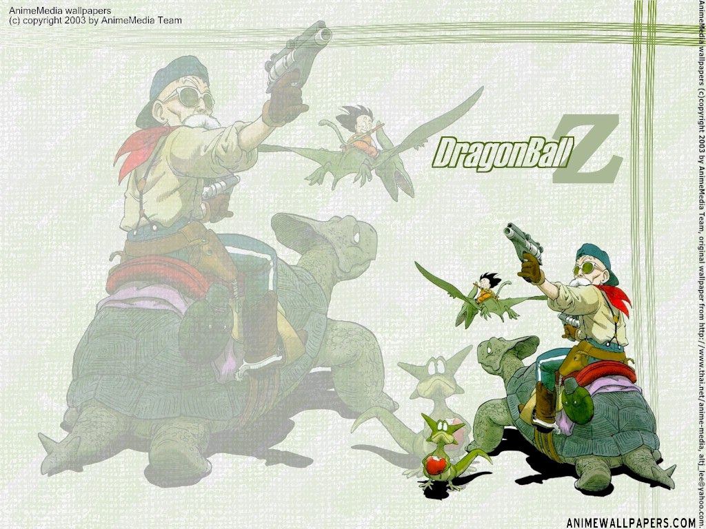 Dragon Ball Z characters on turtles
