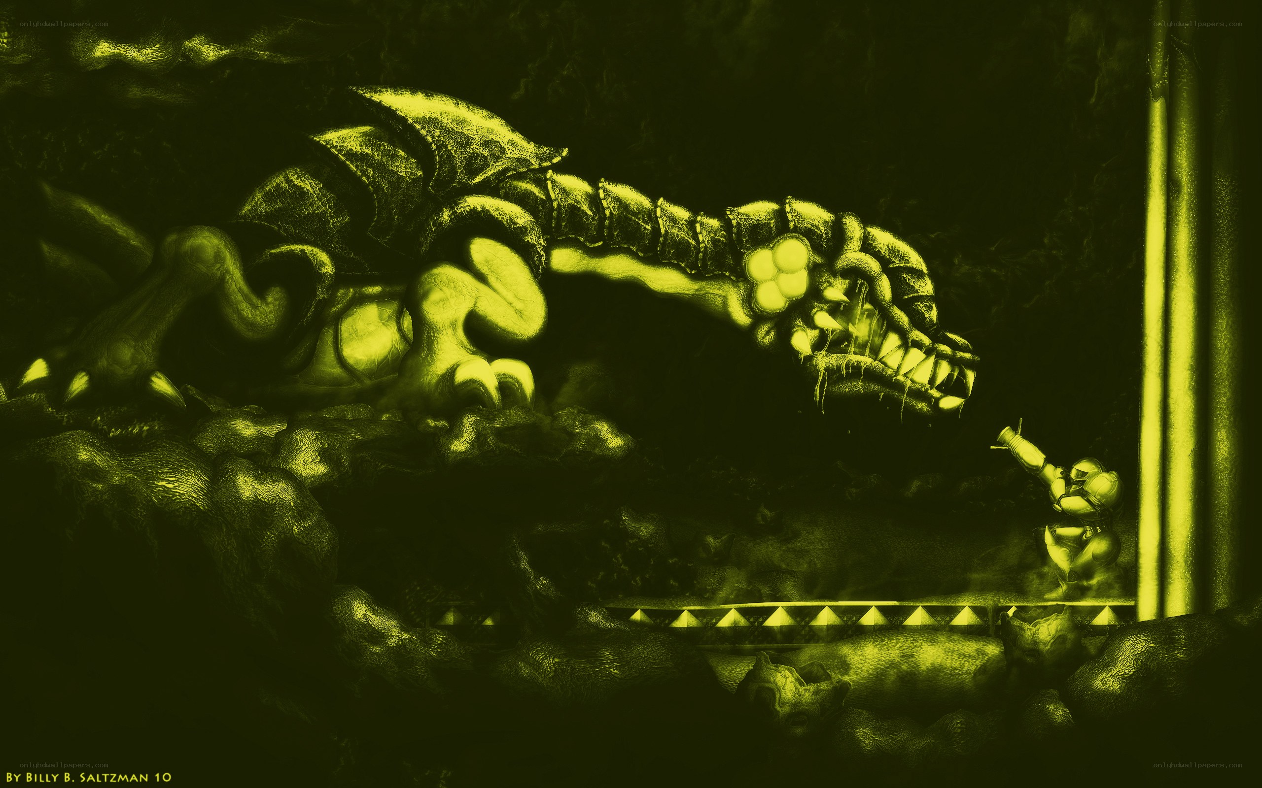 Dragon battle in dark cave